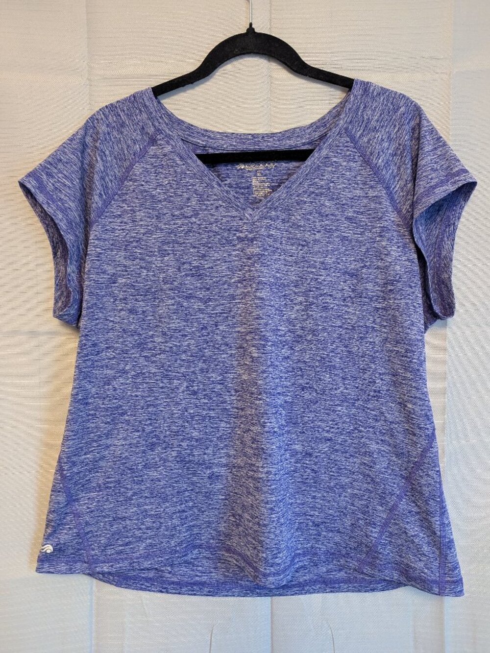 Women’s Purple/Blue Heathered Short-Sleeve Athletic Top - XL